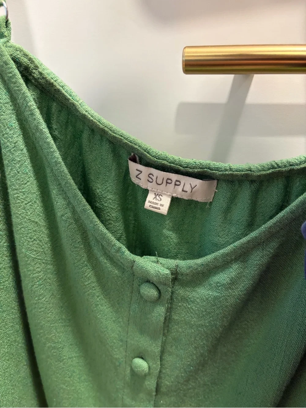 Z Supply Green and Blue Button-Front Cami Tops